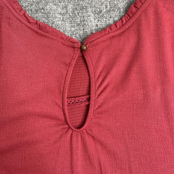 Knox Rose Dress Womens XXL Short Sleeve Babydoll Keyhole Back Dark Red - Picture 4 of 8